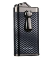 Quantoro Çift Torch Pürmüz Delicili Karbon Desenli Metal Puro Çakmağı - TRZ1146