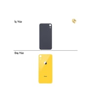 iPhone XR Sarı Renk Arka Kapak Arka Cam Batarya Kapağı Lazer Kesim Kapak Pil Kapağı