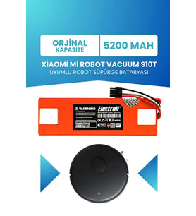 Xiaomi Mi Robot Vacuum S10T Uyumlu Batarya (ORJİNAL KAPASİTE) 5200mah Pil Robot Süpürge Batarya