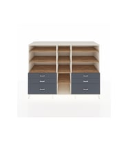 Kronos Dolap 10 Raflı 6 Çekmeceli  220x59x163 Aytaşı-Çam/Antrasit