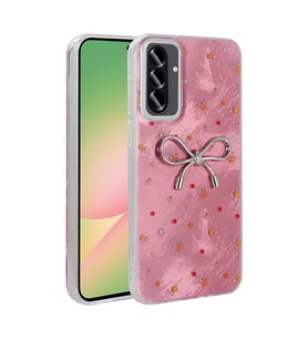 Samsung Galaxy A36 Uyumlu Kılıf Kamera Korumalı Figürlü Zore Ponti Silikon Kapak (Açık Pembe)