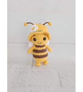 Maskot Süslü Arı Amigurumi Organik Anahtarlık Oyuncak