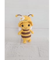 Maskot Süslü Arı Amigurumi Organik Anahtarlık Oyuncak
