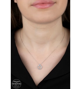 SWAROVSKİ CRYSTAL KALP  925 AYAR GÜMÜŞ KOLYE