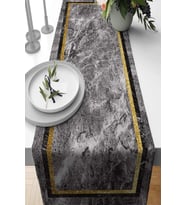 Gold Çerçeveli Desen Premium Masa Örtüsü Runner RNR097