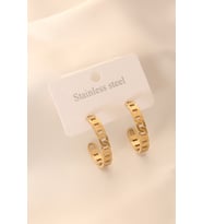 Gold Renk Halka Çelik Kadın Küpe (Çok Renkli)