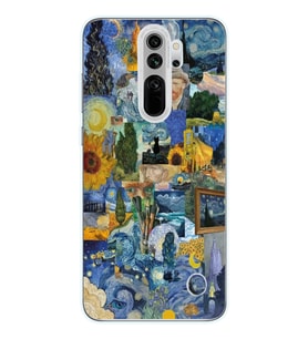 Redmi Note 8 Pro Uyumlu Vincent Van Gogh Sanatsal Tasarımlı Şeffaf Telefon Kılıfı