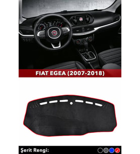 Fıat Egea (2007-2018) 3d Torpido Koruyucu Kılıf - Ön Göğüs Panel Kaplama - Kırmızı Şerit