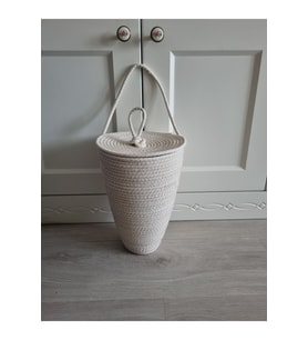 Ekru Renk Dekoratif Poşet Düzenleyici 30x20 cm, Şık Organizatör