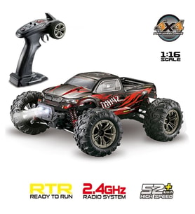 Xinlehong 1:16 Brushless Uzaktan Kumandalı Yüksek Hızlı Rc Araba 52km/s 2.4Ghz 4WD Usb Şarj Kırmızı