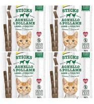 GimCat Sticks Kuzu etli Tavuklu TAHILSIZ Kedi Ödül Çubukları 20 gr X 4 Paket