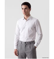 LCW BUSINESS Beyaz Slim Fit Armürlü Erkek Gömlek