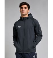 UMBRO Potter Hooded Erkek Siyah Fermuarlı Kapüşonlu Spor Sweatshirt - FC0502