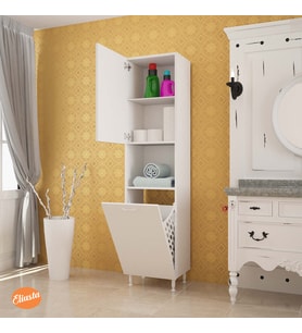 Modilayn Mutfak Dolabı Tek Kapaklı Raflı Kirli Camasır Dolabı Banyo Dolabi Çok Amaçlı Dolap