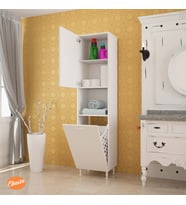Modilayn Mutfak Dolabı Tek Kapaklı Raflı Kirli Camasır Dolabı Banyo Dolabi Çok Amaçlı Dolap
