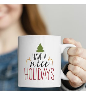 Yeni Yıl, Yılbaşı Have A Nice Holidays Baskılı Kupa Bardak
