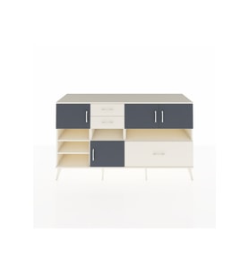 Kronos Konsol 7 Raflı 3 Çekmeceli 4 Kapaklı 176x59x99 Aytaşı-Antrasit/Aytaşı