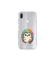 Redmi Note 7 ile Uyumlu Splash Kirpi Tasarımlı Şeffaf Silikon Kılıf
