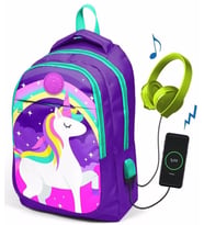 Coral High Kids Unicorn İlk ve Ortaokul Sırt Çantası - USB ve AUX Çıkışlı