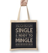 Single And Ready to Mingle Christmas Knit Pattern Bez Çanta Uzun Saplı