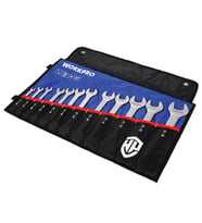 WORKPRO WP202507 6-32mm 12 Parça CR-V Profesyonel Açık Ağız Anahtar Takımı + Bez Taşıma Kılıfı