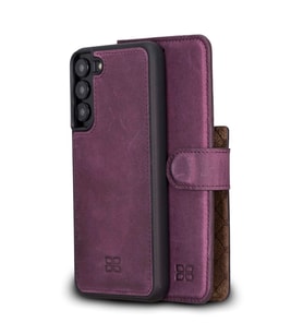 Bouletta Samsung Galaxy S22 Plus Uyumlu Deri Cüzdanlı Kılıf CZ7 Mor