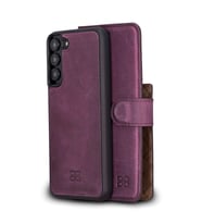 Bouletta Samsung Galaxy S22 Plus Uyumlu Deri Cüzdanlı Kılıf CZ7 Mor