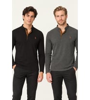 Dewberry Erkek Pamuklu Sweatshirt 2'li Set Antrasit-Siyah V4009 Casual Stil, Şehir Stili, Hafta Sonu Kombini