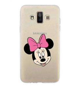 Samsung Galaxy J7 Duo Kapak Minnie Mouse Tasarımlı Şeffaf Silikon Kılıf