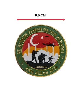Vatan Sevgisi İmandandır Plastik Cırtlı Arma Patch 9,5 cm