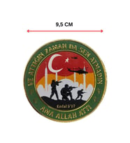 Vatan Sevgisi İmandandır Plastik Cırtlı Arma Patch 9,5 cm