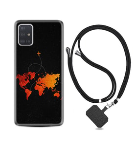 Samsung a71 A72 A73 A7 A9 2018 C7 C9 Kılıf Boyun Askılı Silikon İz Bırakan Uçak 1778