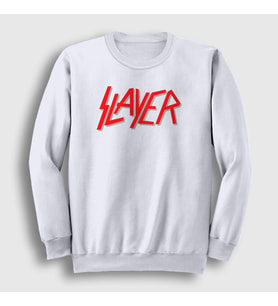 Presmono Unisex Beyaz Solo Logo Slayer Sweatshirt 111949tt (Beyaz)