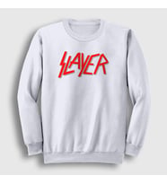Presmono Unisex Beyaz Solo Logo Slayer Sweatshirt 111949tt (Beyaz)
