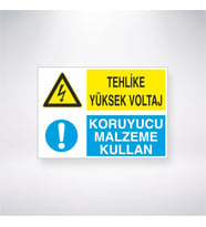 Tehlike Yüksek Voltaj Koruyucu Malzeme Kullan