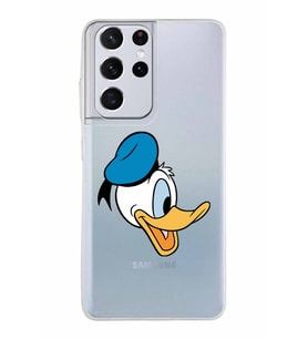Samsung Galaxy S21 Ultra Kapak Donald Duck Tasarımlı Şeffaf Silikon Kılıf