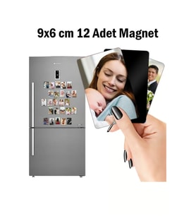 Resimli Buzdolabı Magneti 12 Adet Kişiye Özel