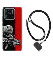 Xiaomi Poco X3 Pro M4 Pro X4 Pro C40 10C Kılıf Boyun Askılı Silikon Çılgın Kedi 1674