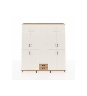 Kronos Dolap 10 Raflı 2 Çekmeceli 4 Askılı 220x59x243 Çam-Aytaşı/Çam