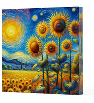 Van Gogh 4 Ayçiçekleri - Çizgisiz Yan Boyamalı Defter