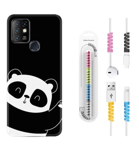 INFINIX Hot 8 9 10 11S Hot 10 Play 10T Kılıf Kablo Koruma Spiral Silikon Bay Bay Panda 1784