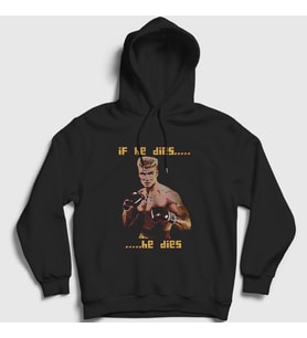 Presmono Unisex Siyah Dies ivan Drago Film Rocky Kapüşonlu Sweatshirt 249637tt