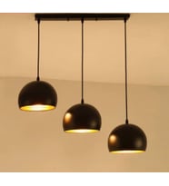MYLİGHTS  MASA ÜSTÜ KÜRE METAL SARKIT AVİZE KASA 60 CM  (Siyah)