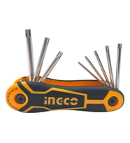 Ingco HHK14083 8 Parça Çakı Tip Torx Allen Anahtar Takımı (T9,T10,T15,T20,T25,T27,T30,T40) (Sarı)