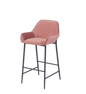 1 ADET LORİN ADA MUTFAK VE BAR SANDALYESİ - BAR TABURESİ - SİLİNEBİLİR BABYFACE KUMAŞ - METAL AYAK