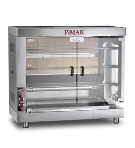 Pimak Kollu Setüstü Piliç Çevirme Makinesi 3 Şiş 15 piliç Tüplü