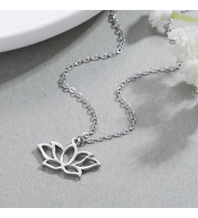 Kişiye Özel 925 Ayar Gümüş Lotus Kolye