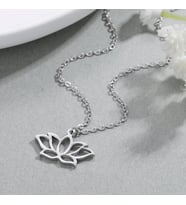 Kişiye Özel 925 Ayar Gümüş Lotus Kolye