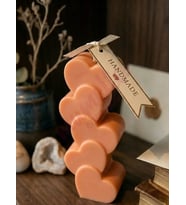 Mumelia Candles Kalp Kalbe Form - Doğal Soya Dekoratif Mum - Turuncu