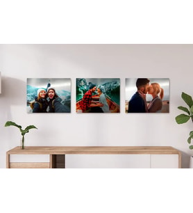 Premium Kişiye Özel 3 Adet Metal Poster Tablo Full Hd Kalite Baskı 20x20 Cm